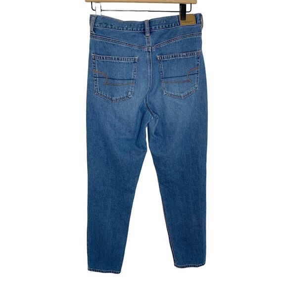 American Eagle Mom Jean Womens Denim Jeans Medium Wash Size 6 High Rise - Picture 4 of 8